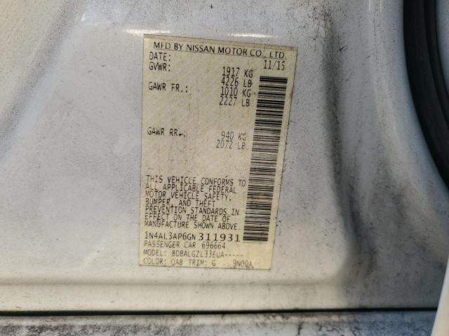 2016 NISSAN ALTIMA 2.5 - 1N4AL3AP6GN311931
