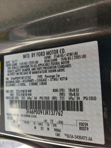 VIN 3FA6P0D91JR137762 2018 Ford Fusion, Titanium/Pl... no.12