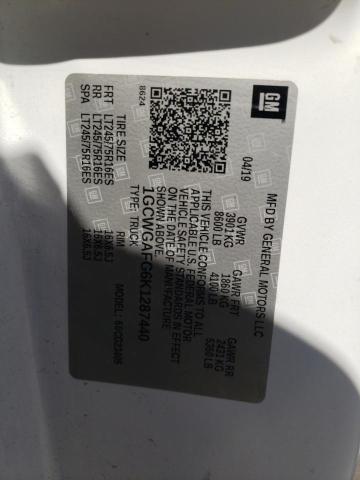 2019 CHEVROLET EXPRESS G2 - 1GCWGAFG6K1287440