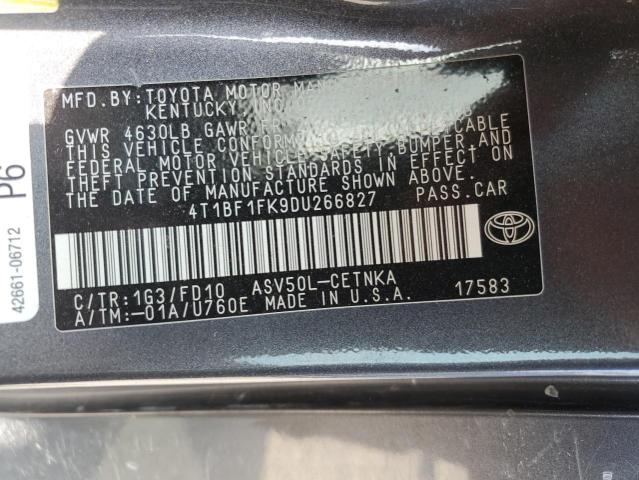 VIN 4T1BF1FK9DU266827 2013 Toyota Camry, L no.13