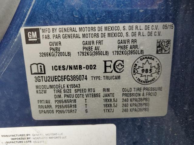2015 GMC SIERRA K15 - 3GTU2UEC6FG389074
