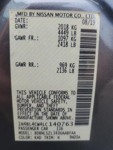 2020 NISSAN ALTIMA SR - 1N4BL4CW4LC140763