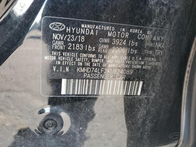 VIN KMHD74LF2KU824089 2019 HYUNDAI ELANTRA no.12