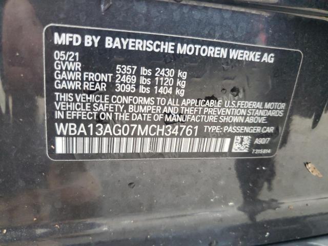 VIN WBA13AG07MCH34761 2021 BMW 5 Series, 530E no.13