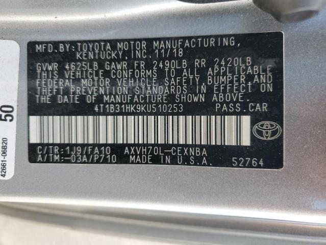 2019 TOYOTA CAMRY LE - 4T1B31HK9KU510253