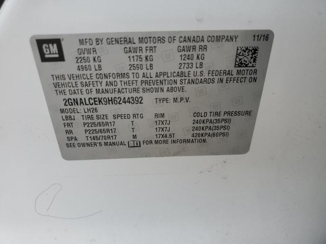 2017 CHEVROLET EQUINOX LT - 2GNALCEK9H6244392
