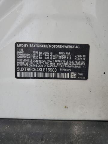 2019 BMW X3 XDRIVE3 - 5UXTR9C54KLE16988