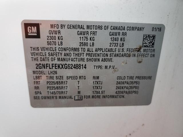 2016 CHEVROLET EQUINOX LT - 2GNFLFEKXG6248814