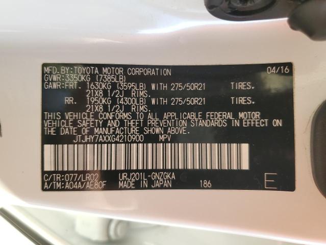2016 LEXUS LX 570 JTJHY7AXXG4210900