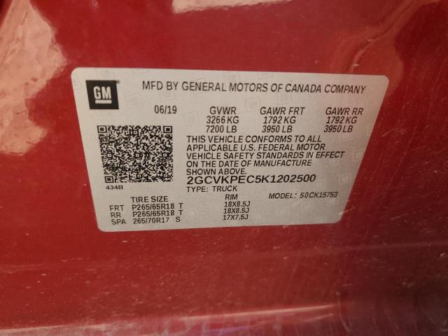 2019 CHEVROLET 1500 SILVE - 2GCVKPEC5K1202500