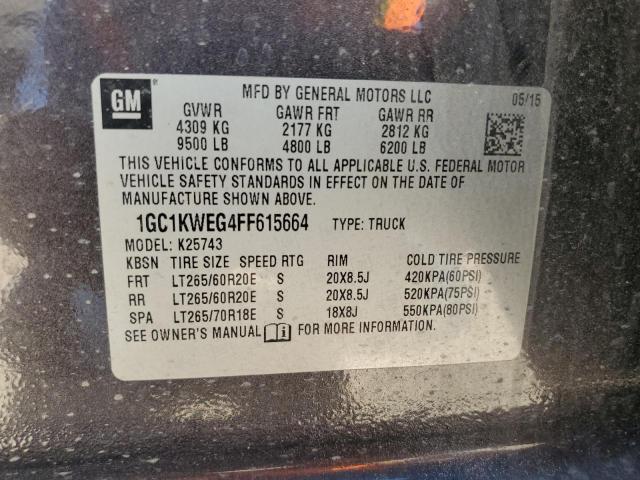 2015 CHEVROLET SILVERADO - 1GC1KWEG4FF615664