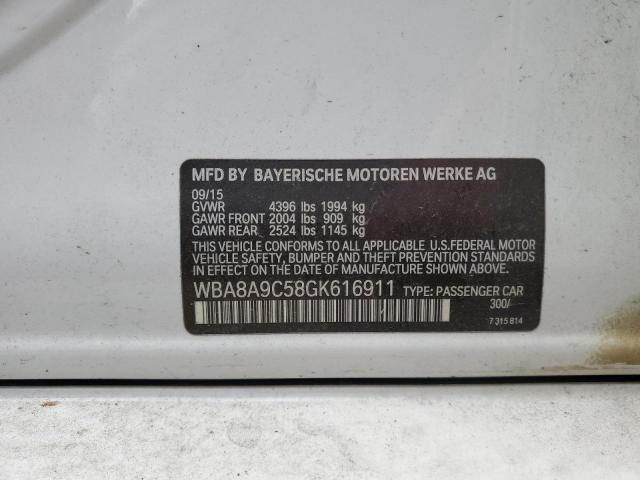 VIN WBA8A9C58GK616911 2016 BMW 3 Series, 320 I no.12