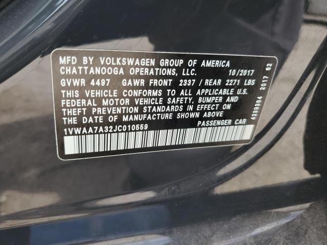 VIN 1VWAA7A32JC010559 2018 Volkswagen Passat, S no.12