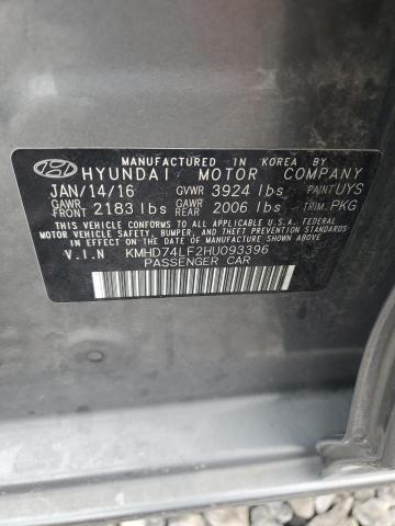 2017 HYUNDAI ELANTRA SE - KMHD74LF2HU093396
