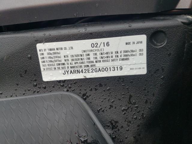2016 YAMAHA YZFR1S JYARN42E2GA001319