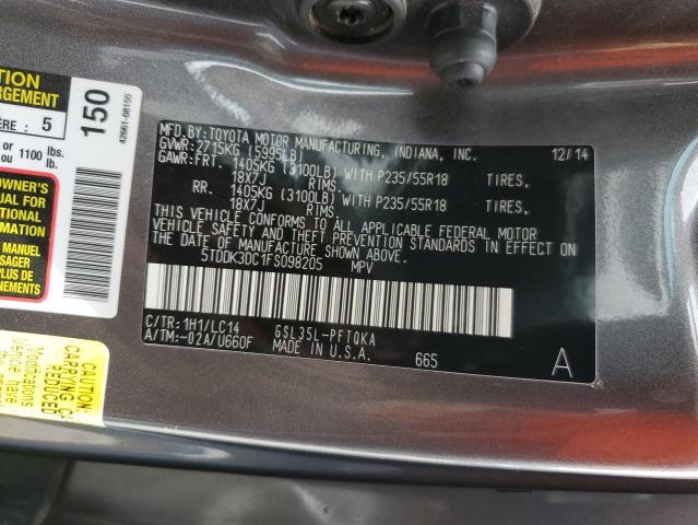 2015 TOYOTA SIENNA XLE - 5TDDK3DC1FS098205