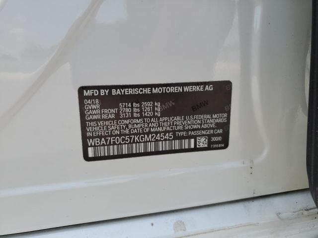 2019 BMW 750 I - WBA7F0C57KGM24545