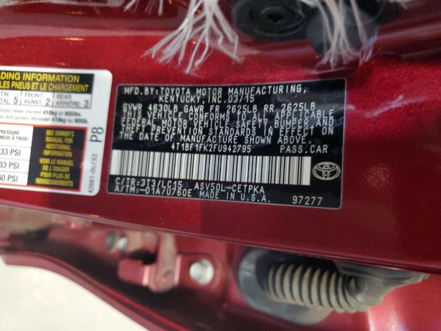 2015 TOYOTA CAMRY LE - 4T1BF1FK2FU942795