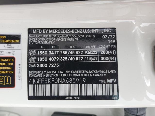 VIN 4JGFF5KE0NA685919 2022 Mercedes-Benz GLS-Class,... no.14