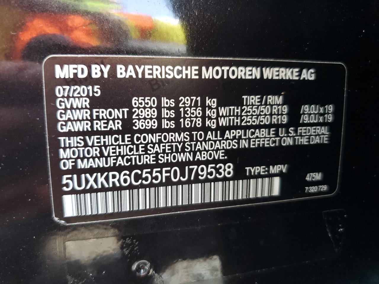 Lot #2753434824 2015 BMW X5 XDRIVE5