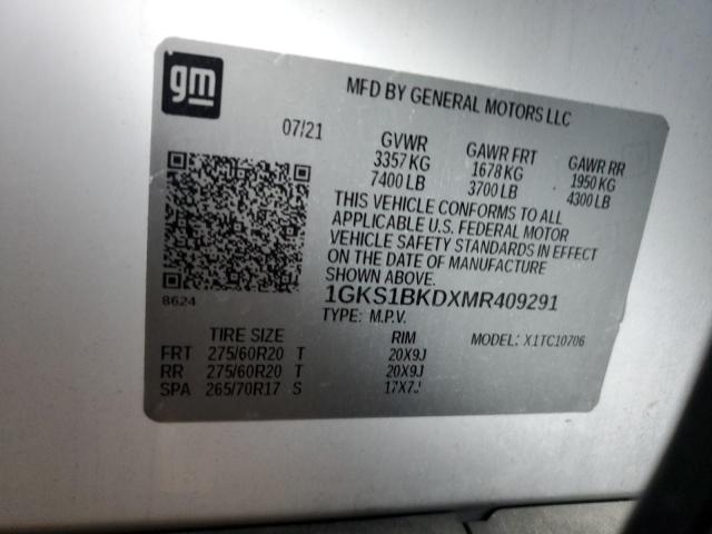 2021 GMC YUKON SLT - 1GKS1BKDXMR409291