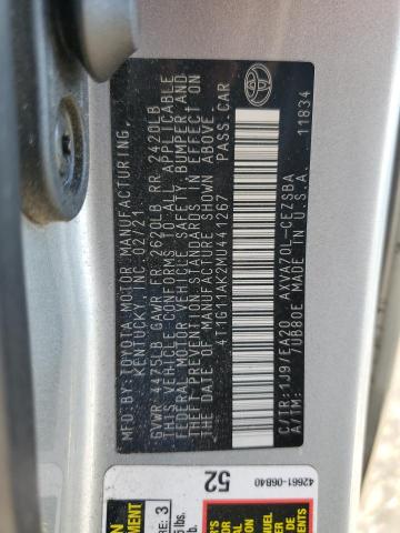 VIN 4T1G11AK2MU441267 2021 Toyota Camry, SE no.12