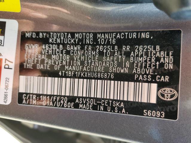 2017 TOYOTA CAMRY LE - 4T1BF1FKXHU686876