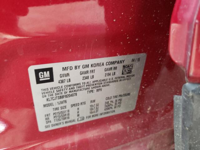 2015 CHEVROLET TRAX LTZ KL7CJTSB8FB204078