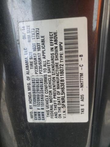 VIN 5FNRL5H63EB118072 2014 Honda Odyssey, Exl no.13