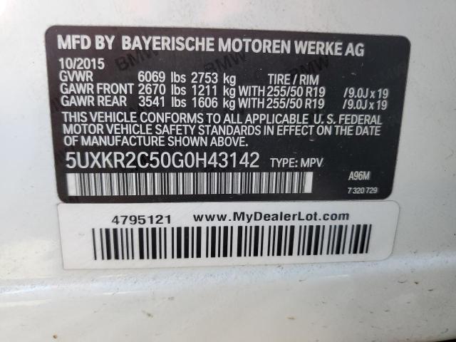 VIN 5UXKR2C50G0H43142 2016 BMW X5, Sdrive35I no.12