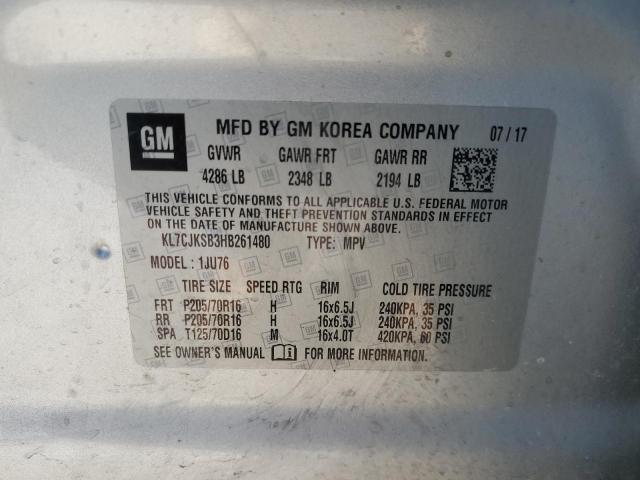 2017 CHEVROLET TRAX LS - KL7CJKSB3HB261480