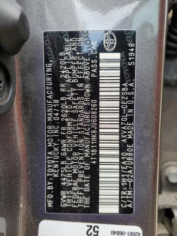 VIN 4T1B11HK8JU608260 2018 Toyota Camry, L no.12