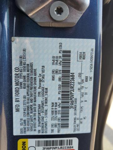 VIN 3FA6P0VP3JR223684 2018 Ford Fusion, Sport no.12