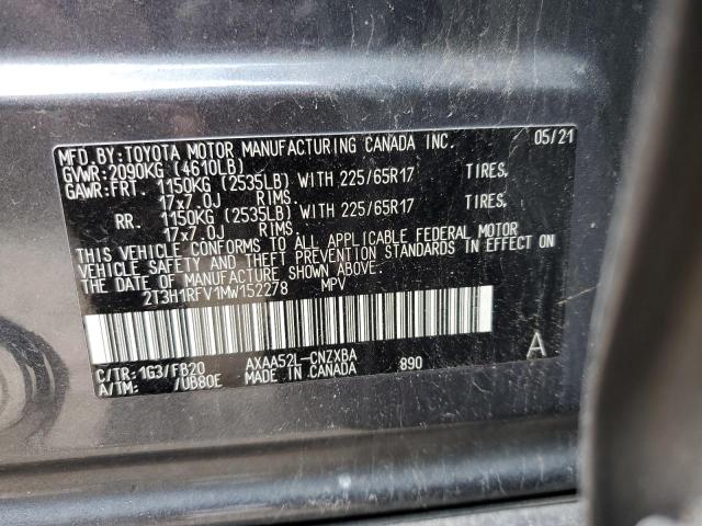 2021 TOYOTA RAV4 LE 2T3H1RFV1MW152278  68501804