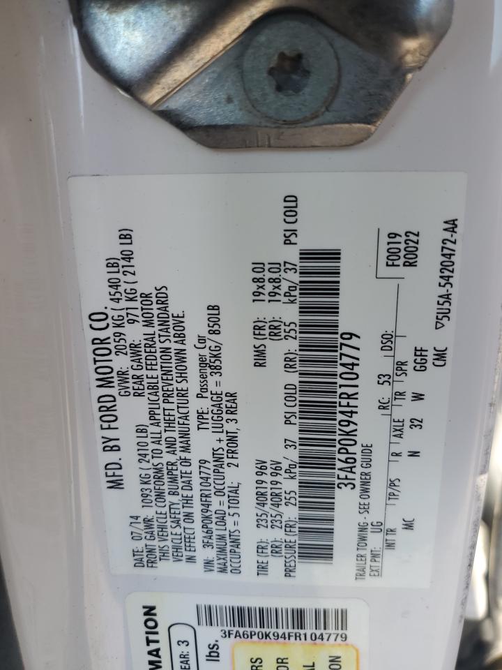 Lot #2935917833 2015 FORD FUSION TIT