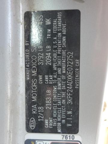 2019 KIA FORTE FE - 3KPF24ADXKE072752