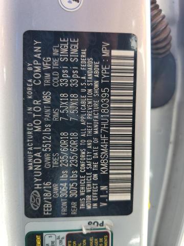2017 HYUNDAI SANTA FE S - KM8SM4HF7HU180395