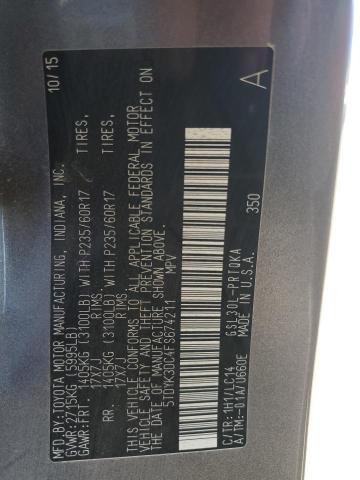 2015 TOYOTA SIENNA XLE - 5TDYK3DC4FS674211