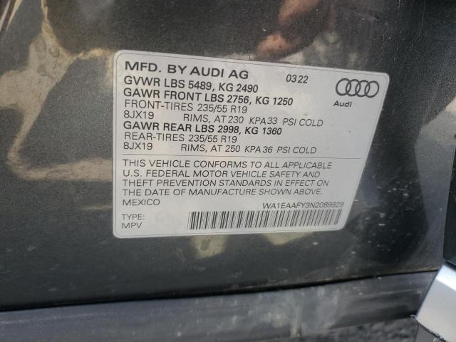 VIN WA1EAAFY3N2089929 2022 Audi Q5, Premium Plus 45 no.13