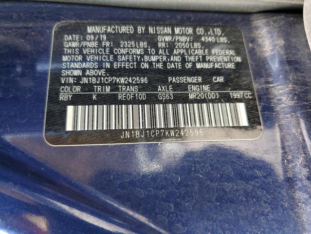 VIN JN1BJ1CP7KW242596 2019 Nissan Rogue, S no.12