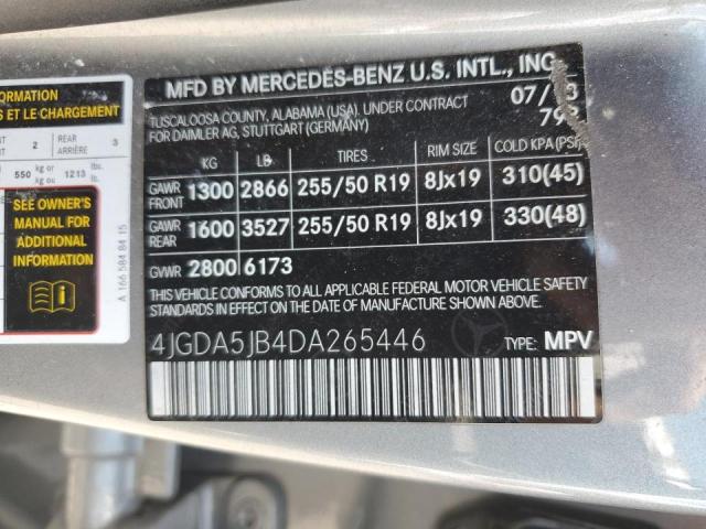 VIN 4JGDA5JB4DA265446 2013 Mercedes-Benz ML-Class, 350 no.13