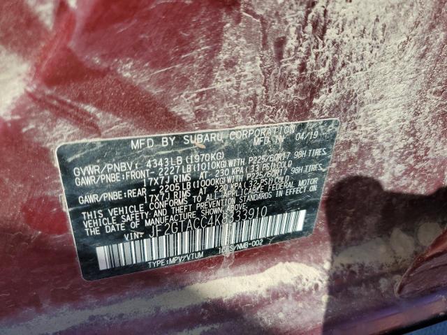 2019 SUBARU CROSSTREK JF2GTACC4K8333910