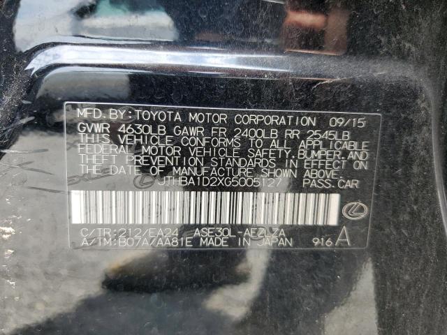 2016 LEXUS IS 200T - JTHBA1D2XG5005127