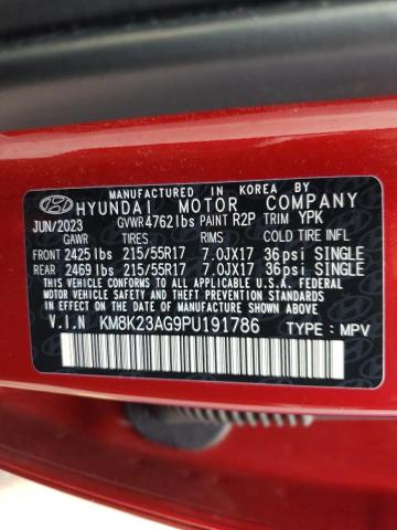 VIN KM8K23AG9PU191786 2023 HYUNDAI KONA no.13