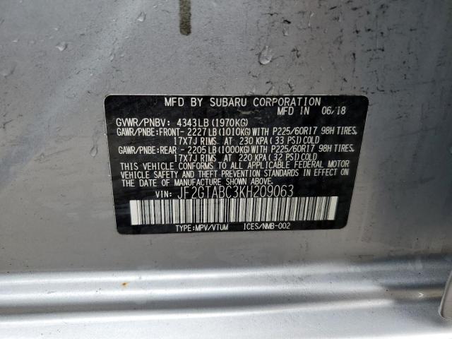 2019 SUBARU CROSSTREK - JF2GTABC3KH209063