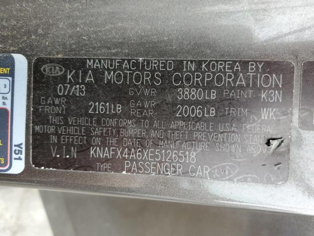 VIN KNAFX4A6XE5126518 2014 KIA Forte, LX no.12