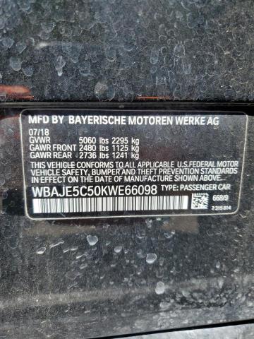 VIN WBAJE5C50KWE66098 2019 BMW 5 Series, 540 I no.12