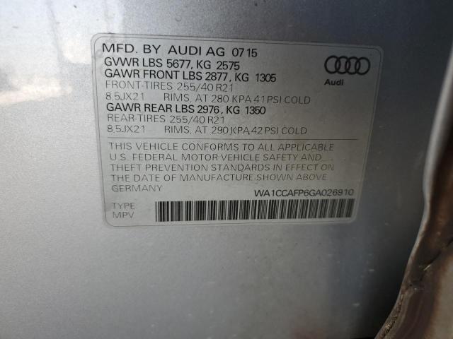 2016 AUDI SQ5 PREMIU - WA1CCAFP6GA026910