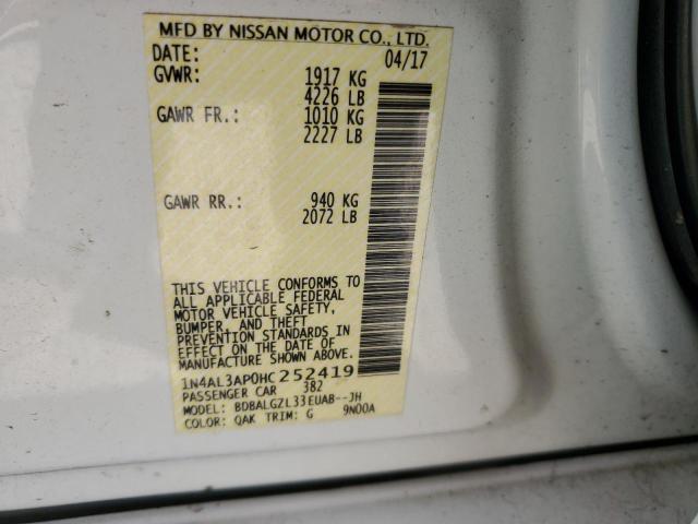 2017 NISSAN ALTIMA 2.5 - 1N4AL3AP0HC252419