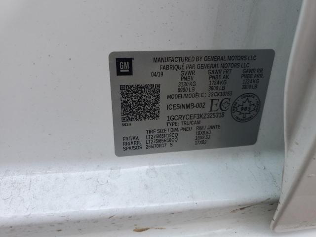 2019 CHEVROLET SILVERADO - 1GCRYCEF3KZ325318